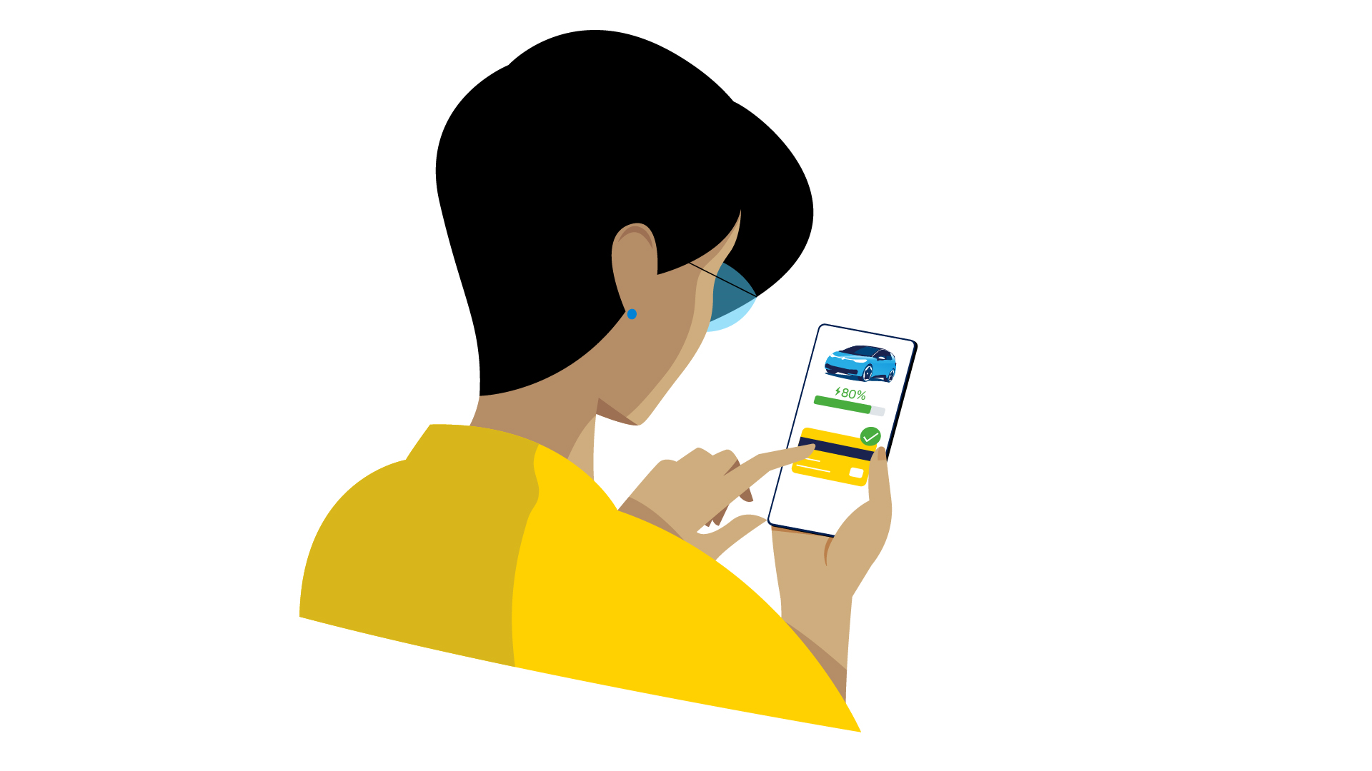 Illustration: With Plug & Charge, your electric vehicle is charged without card or app.